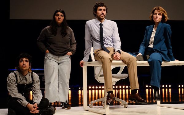 Four actors on stage